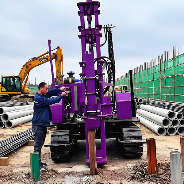 Screw Pile Driver Highway Guardrail Pile Driving Machine High Drilling Speed Pile Drilling Rig