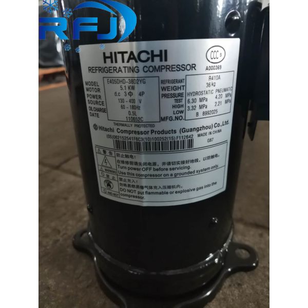 Low Sound Hitachi Scroll Compressor E605DH-59C2YG 8-26KW Direct Suction Less Preheating