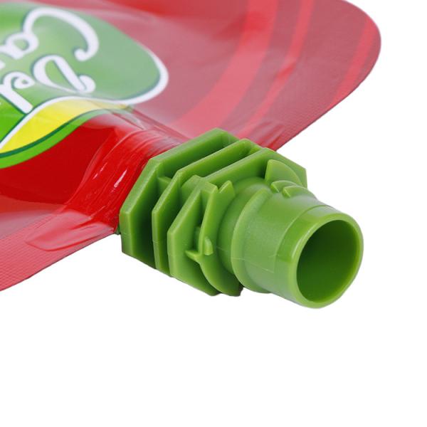 Food Grade Customized Plastic stand up plastic bag spout Top Beverage Bags drink bag with clear spout pouch