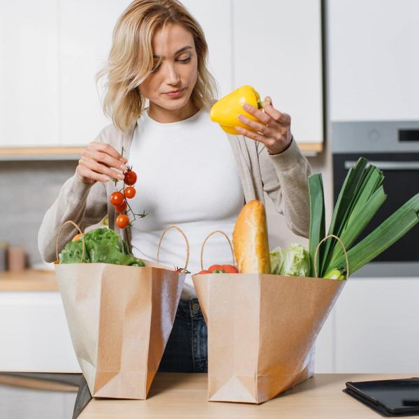 Гравюра печать плоский дно Kraft бумажные пакеты для товаров Природа одежда Покупки