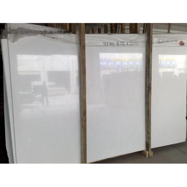 Free Sample Pure White Marble Slab Polished , Crystal White Marble Tiles