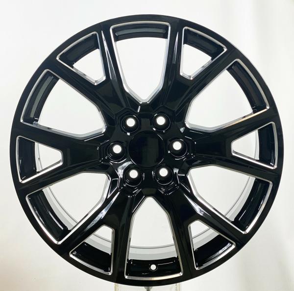 26 Chevrolet Replica Wheels Black Milled Rims Fit Yukon Sierra Tahoe Silverado
