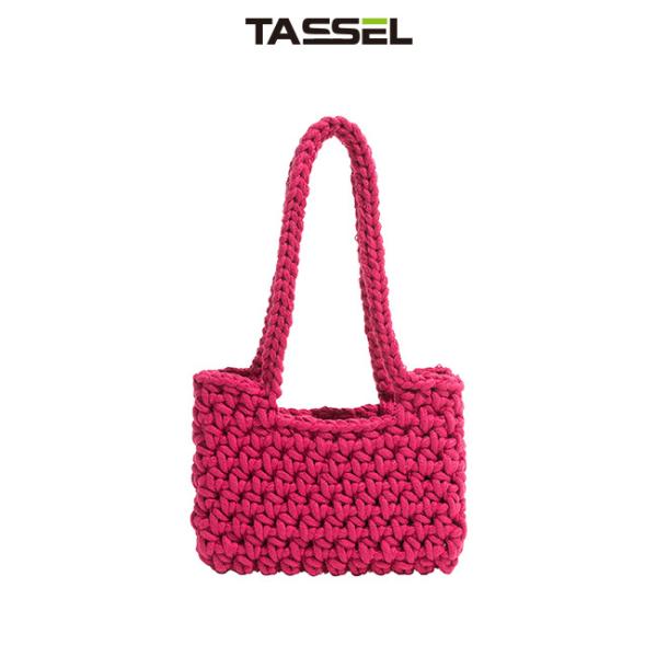 Designed Beauty Hand Knitted Bag Pink Shoulder Bag For Gift Package