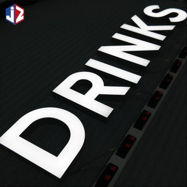 Outdoor Storefront 3D Business Acrylic Signs Illuminated LED Front Lit Letters
