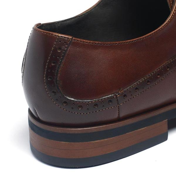 Spring Dark Brown Lace Up Mens Leather Dress shoes