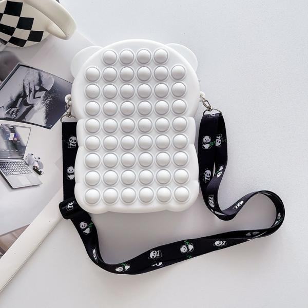 Panda прочный компактный силиконовый монетный пакет с застежкой кроссбоди плечевая сумка монета кошелек сумка школьные канцелярские принадлежности