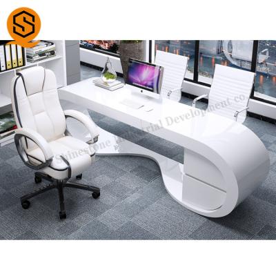 Pedra artificial mesa executiva exigência personalizada dada forma curvada