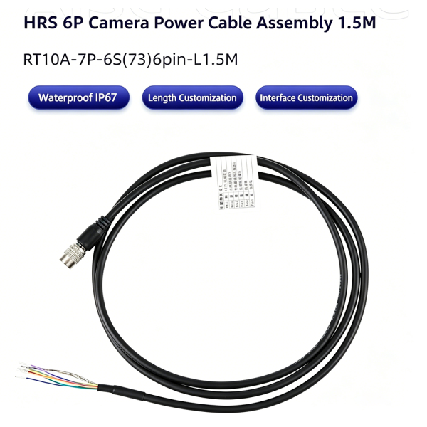 Hirose 6 Pin HR10A-7P-6S High Flex Industrial Camera Power Cable