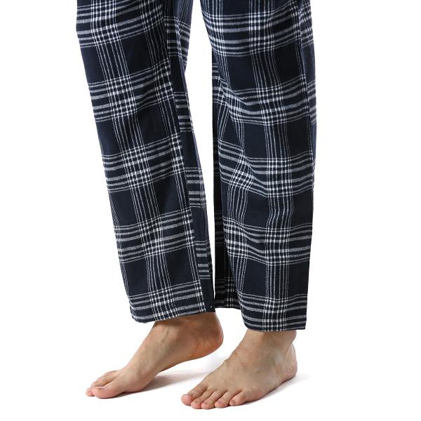 Polyester Fabric Men's Plaid Home Pants with Regular Fit Design and Comfort