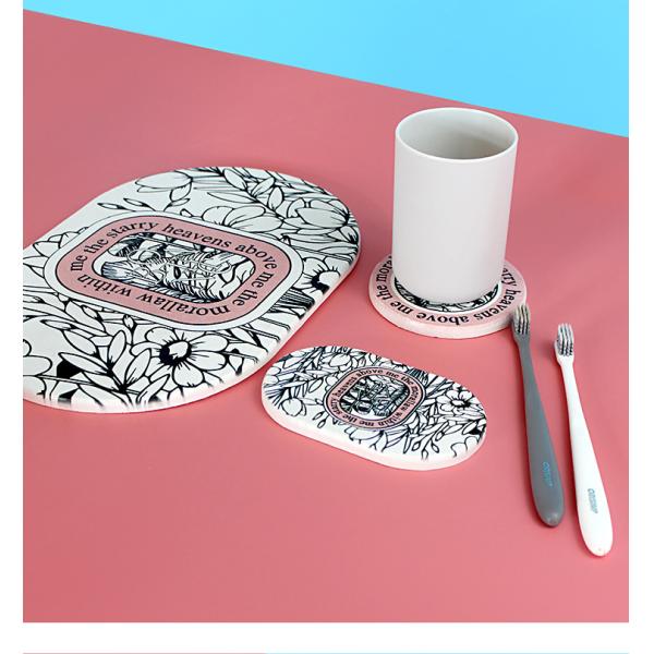 Modern Natural Diatom Mud Bath Mat Drying Mat Water Absorbing Fiber Diatomite Soap Mat