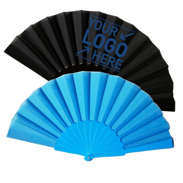 Custom PP Plastic Hand Fan Handle Foldable Fans National Flag Manual Craft for Independence Day