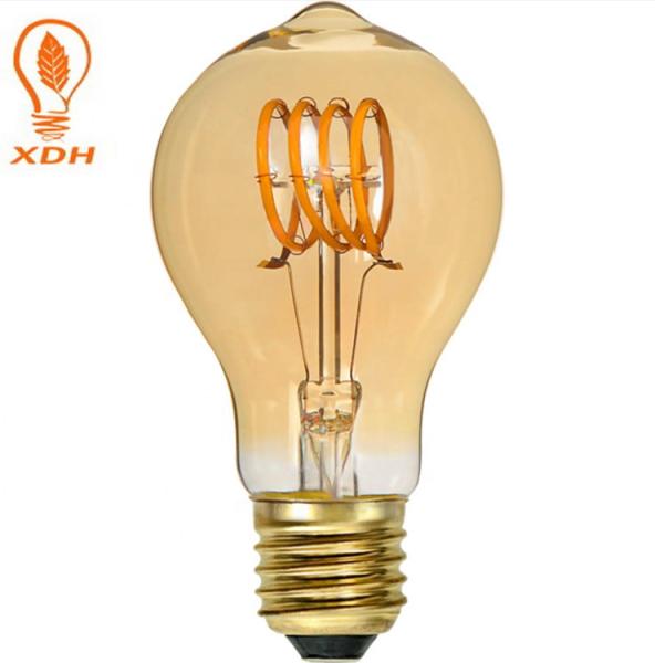Vintage Edison Light Bulbs Nipple 2W 4W do bulbo E26 E27 B22 do filamento do diodo emissor de luz de Amber Spiral