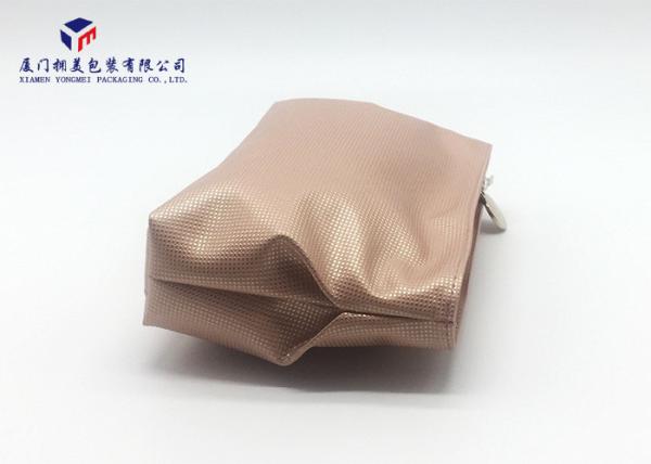 Flesh Colored Womens Leather Makeup Bag Special Design Makes More Attractive