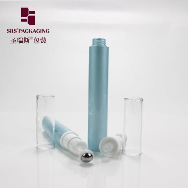 5ml 10ml 12ml 15ml cosmetic empty press airless plastic cream blue roll on bottle