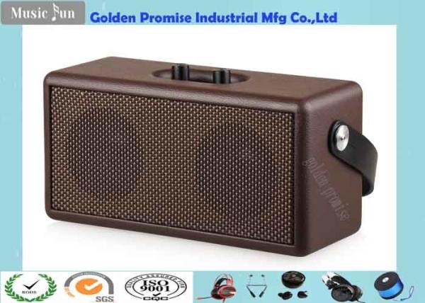 Fabric Cover Wooden Bluetooth Speaker Portable 8W Bi-Horn Wireless Hifi Speakers