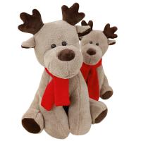 Le coton de pp a rempli jouet rouge de peluche de renne de Noël d'écharpe de 25cm