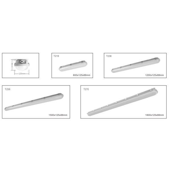 парковка IP65 комнаты холодильных установок светильника пара 20W 40W 60W 80W плотная