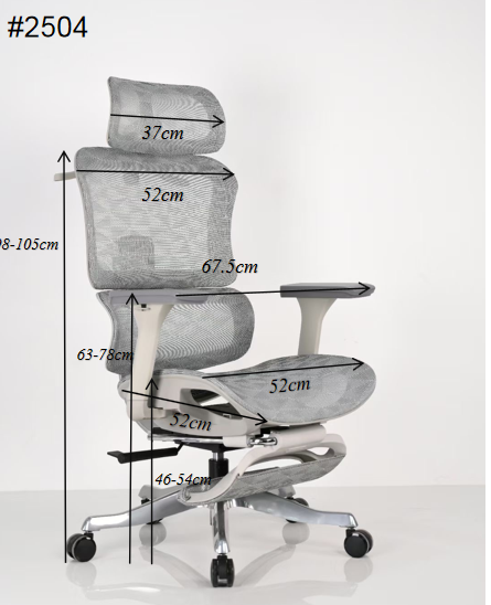 Ergonomic Computer Footrest Office Chair Swivel Mesh with Lift Back 4D Armrest