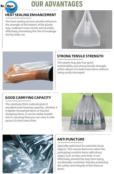 Transparent Plastic T Shirt Bag for Vegetable Packing Bags Wholesale Japan Digital Printed