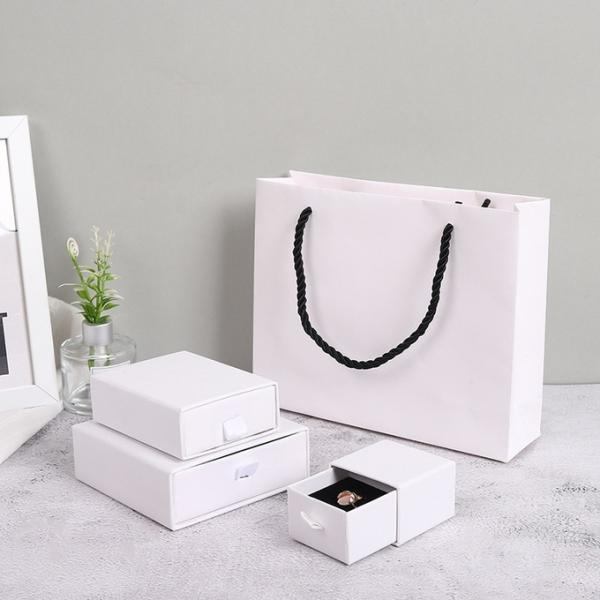 Black Paper Jewelry Box With Drawers Cardboard Ring Necklace Box Packaging