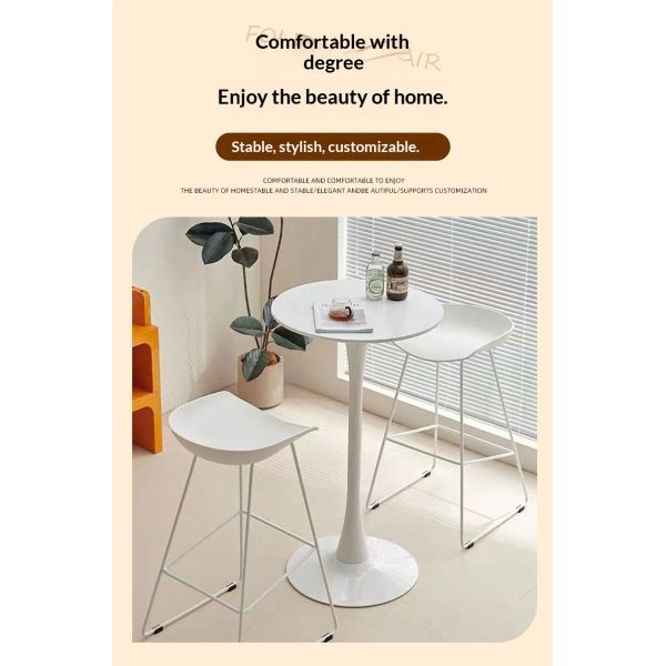 Modern Simple Metal Tulip Trumpet Round Coffee Table Leisure High-legged Side Table for Home Dining Room Negotiation Meetings