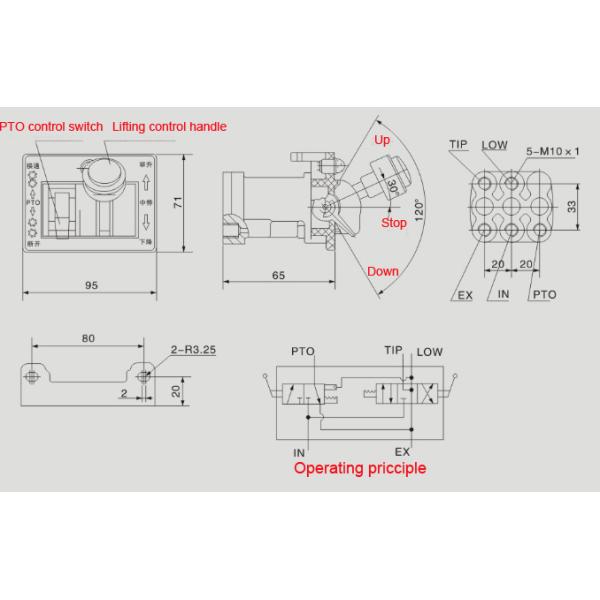 Five Hole Proportional Combination Control Hydraulic Valve 5CV-D Operator Cabin Hand Switch