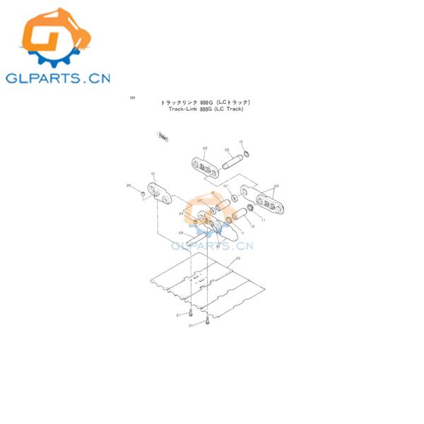 Excavator Track Link 203 Pitch Track Chain Detection Assembly 1015705 For EX270 EX300 EX300-2