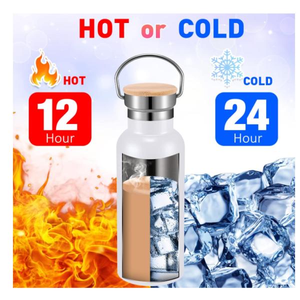 17oz 25oz Handle double insulated stainless steel water bottle Leakproof Lid Metal