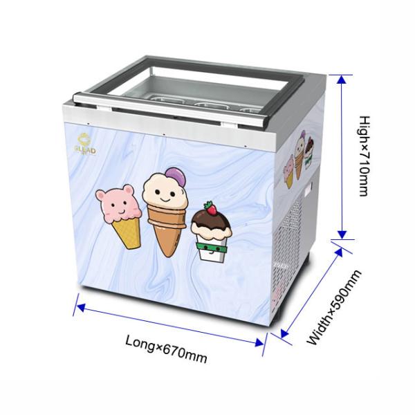 Smart Gelato Ice Cream Showcase Equipamento de refrigeração de 200W 44KG N.W. -16.C a -18.C Temperatura 220-240V