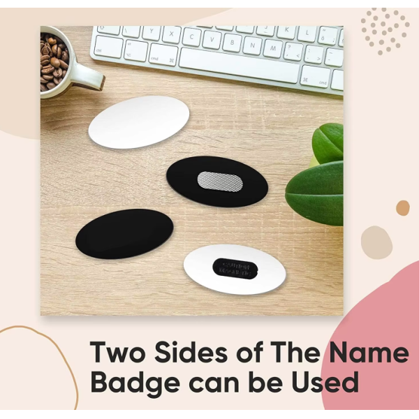 Custom Printed Two Color Blank Employee Name Badge DIY Write-On Staff Identification