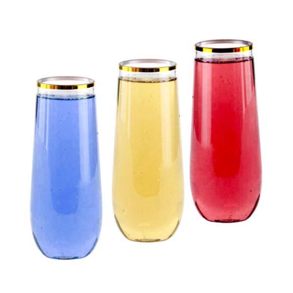9 Oz Plastic Champagne Glasses Clear Plastic Unbreakable