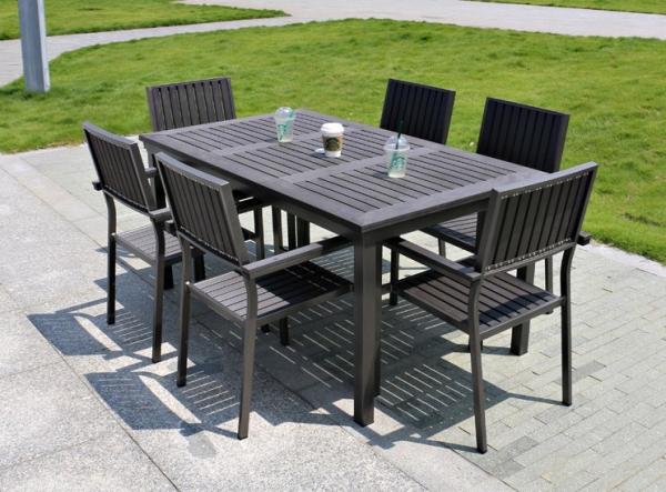 New design Poly Plastic wood Aluminium chairs and table Hotel Outdoor Garden Patio chair