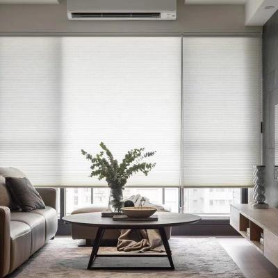 Cordless Bottom Honeycomb Window Shade Motorized Up And Down For Living Room