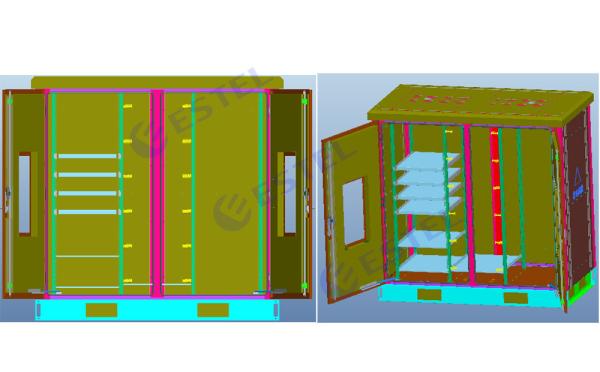 Two Bay IP55 33U Outdoor Telecom Cabinet 