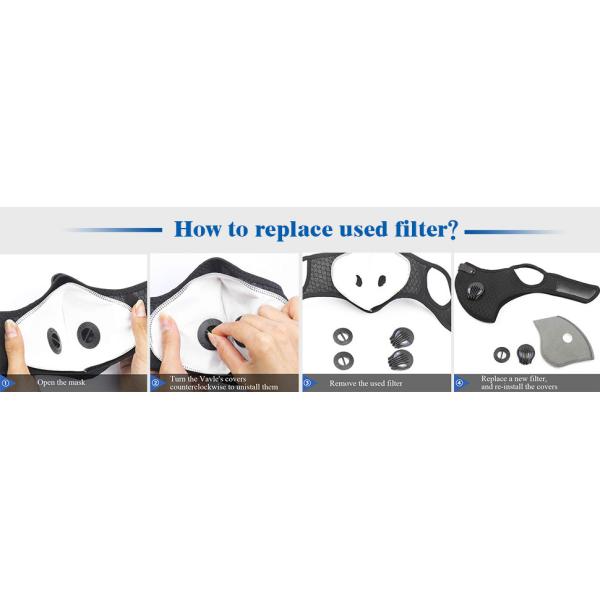 5Ply PM2.5 Protective Filter Face Mask with 2 exhalation valves Outdoor Sports Bike Motorcycle Face Mask