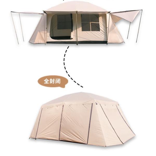 Outdoor Super Large Double Storey Thickened Party Camping Tent Two Bedroom One Living Room Family Camping