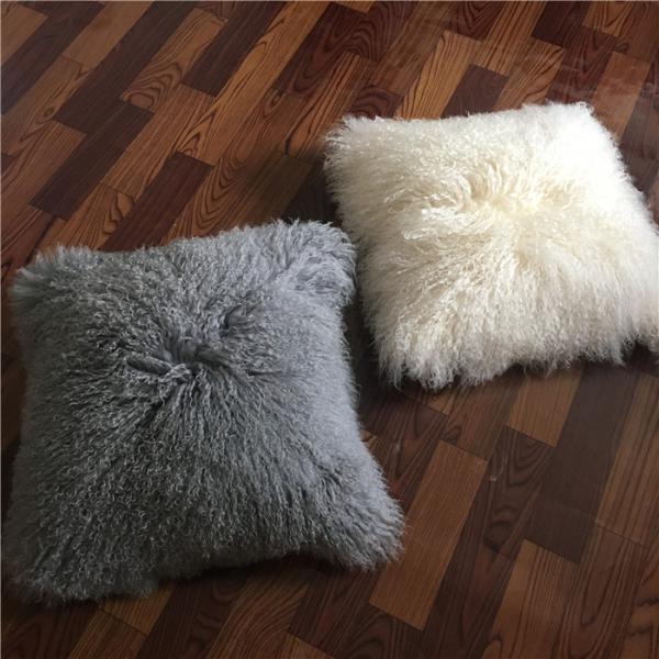 Mongolian Fur Decorative Pillow Mongolian Lamb Fur Throw Pillow Pure Mongolian Throw Pillow