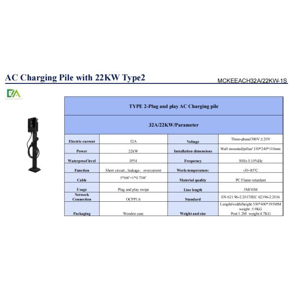 Vehículo de nueva energía montado en la pared Comerciante pila de carga de CA estándar europeo estándar estadounidense GB Interfaz 16A OCPP Compatible