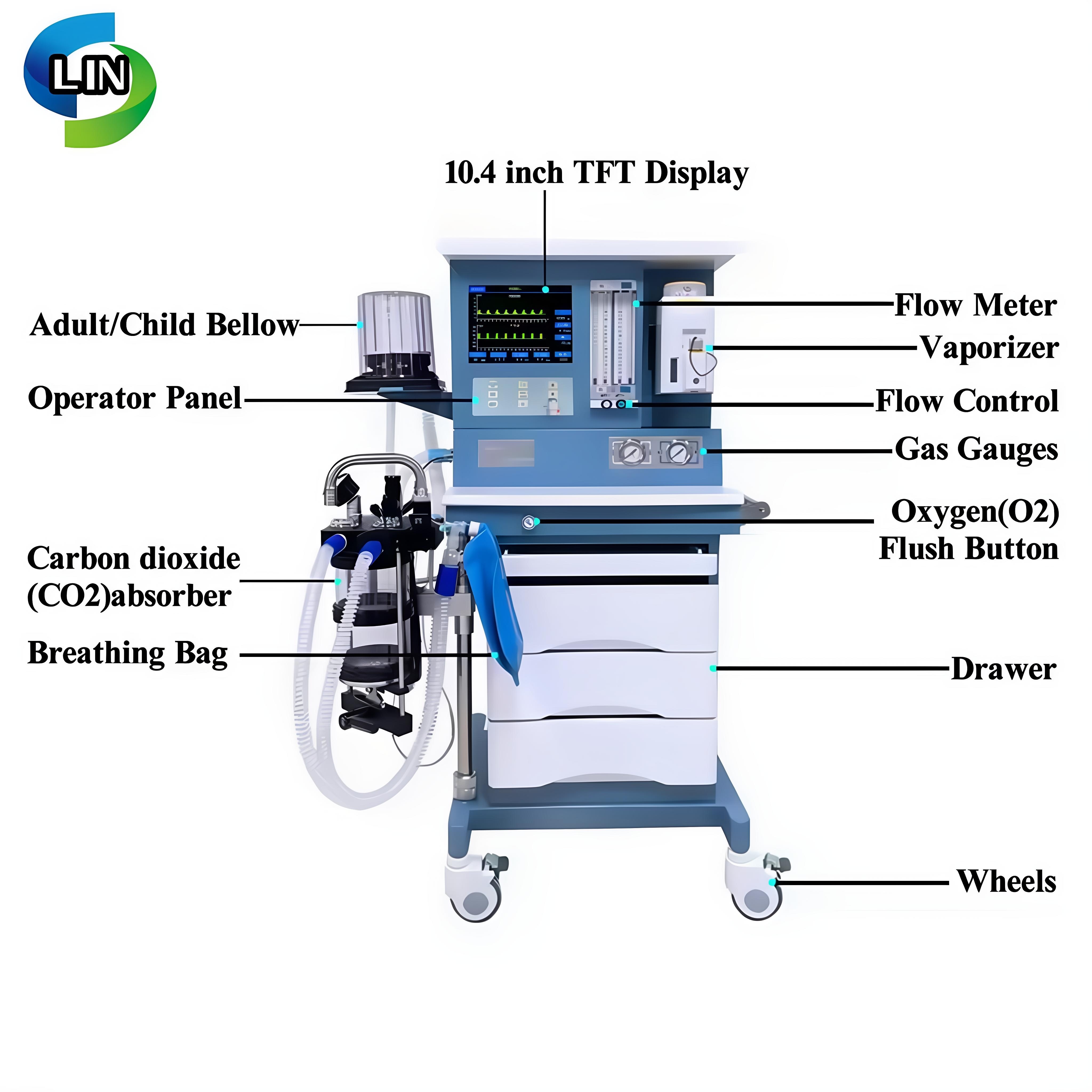 Class II Medical Devices Anesthesia Machine for Hospital Medical Treatment and Medical Room Use