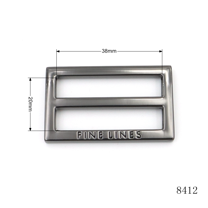 38mm Metal Strap Adjusters Gunmetal Black Metal Slider Buckles