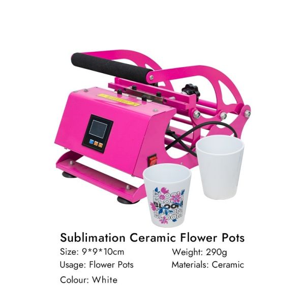White Blank 12oz Sublimation Ceramic Flower Pots Custom Logo Ceramic Flower Pot Planters