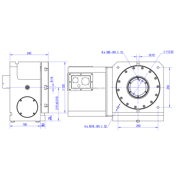 Precision 170mm 4th Axis CNC Rotary Table With Motor / Bearing Steel Construction