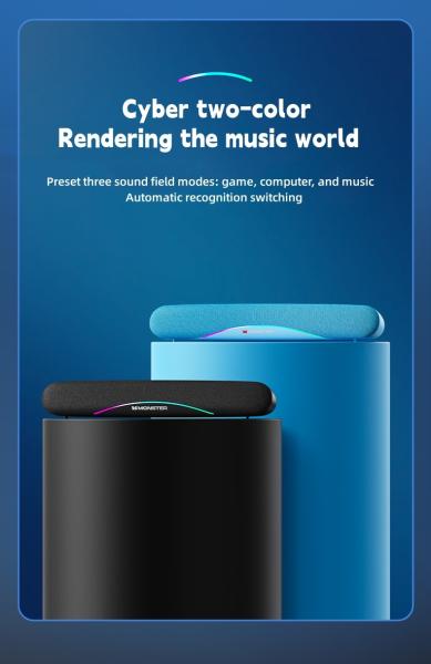 Monster G08  120Hz-20KHz Frequency Response RGB Bluetooth Speaker With Colorful LED Lights And Sound