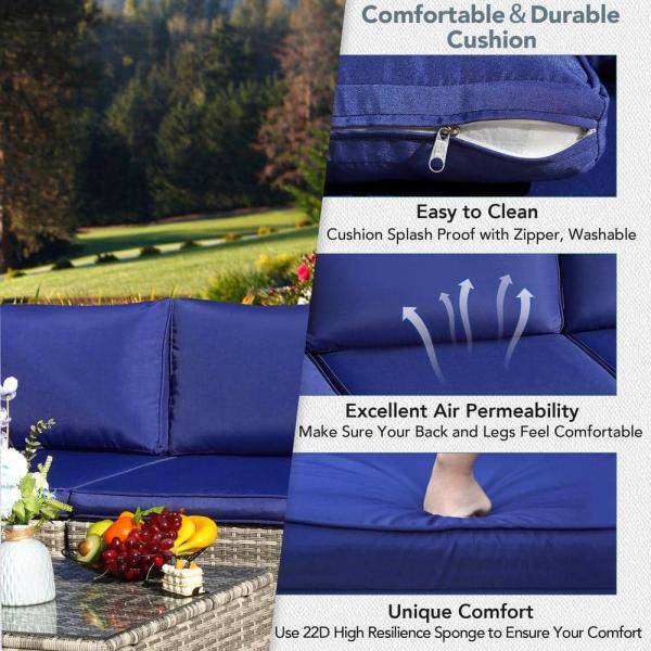Modern Design PE Rattan Outdoor Furniture Set for Garden Wicker Weave Sectional Sofa Set