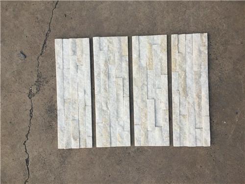 White Marble Flat Cultured Stone Mini Panel Split Face Low Variations 0.75-1.25”
