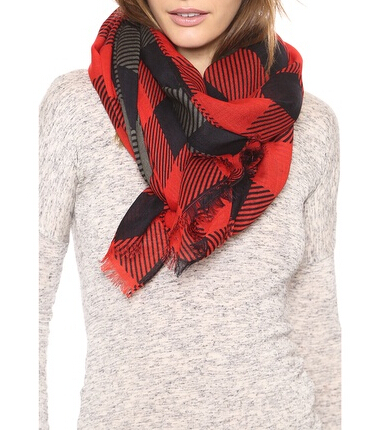 Lady Fashion Woven Check Scarf