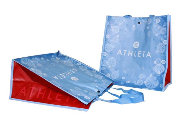 Recyclable   ATHLETA 120gsm PP Woven Shopping Bags customized design