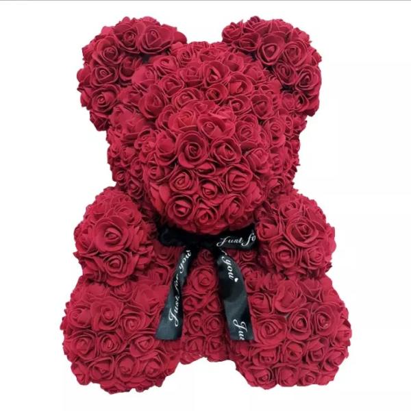 Rose Bear for Christmas Day  Teddy Bear with PE Roses Bouquet Flower Teddy Rose Bear Rose Flower  bear gift