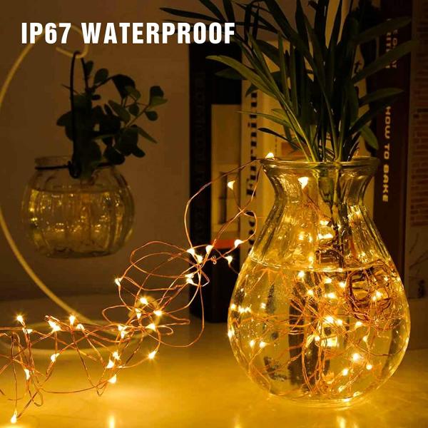 Battery Powered Copper Wire Mini Firefly Twinkle Lights Strip For Garden Festival Decor