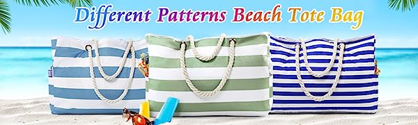 Beach Bag for Women - Large Beach Tote Bag, Waterproof Sandproof Beach Bag with Zipper, Large Swim Pool Beach Tote
